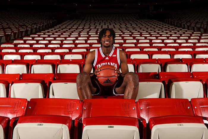 Indiana commit Mackenzie Mgbako pictured at Simon Skjodt Assembly Hall during visit.